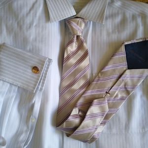 Ermenegildo Zegna lt purple/gold striped necktie